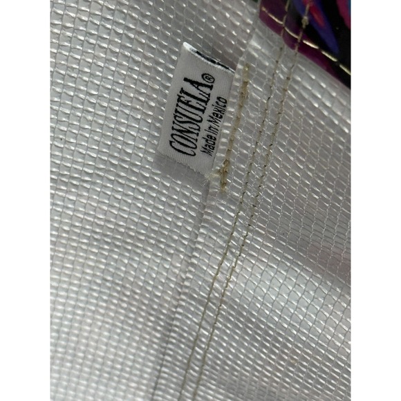 Consuela Tote Bag Womens Large Multicolor Floral Plastic Shoulder Shopper - Picture 9 of 10